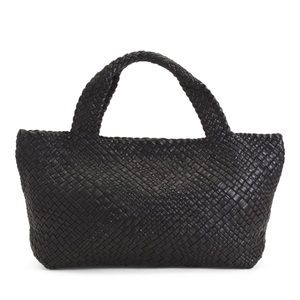 TAN Falor Made in Italy Genuine leather woven tote